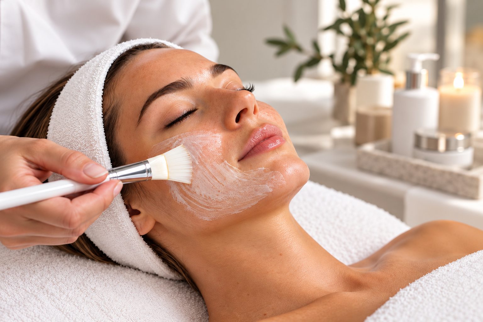 Treatment in progress at Elements Face and Body