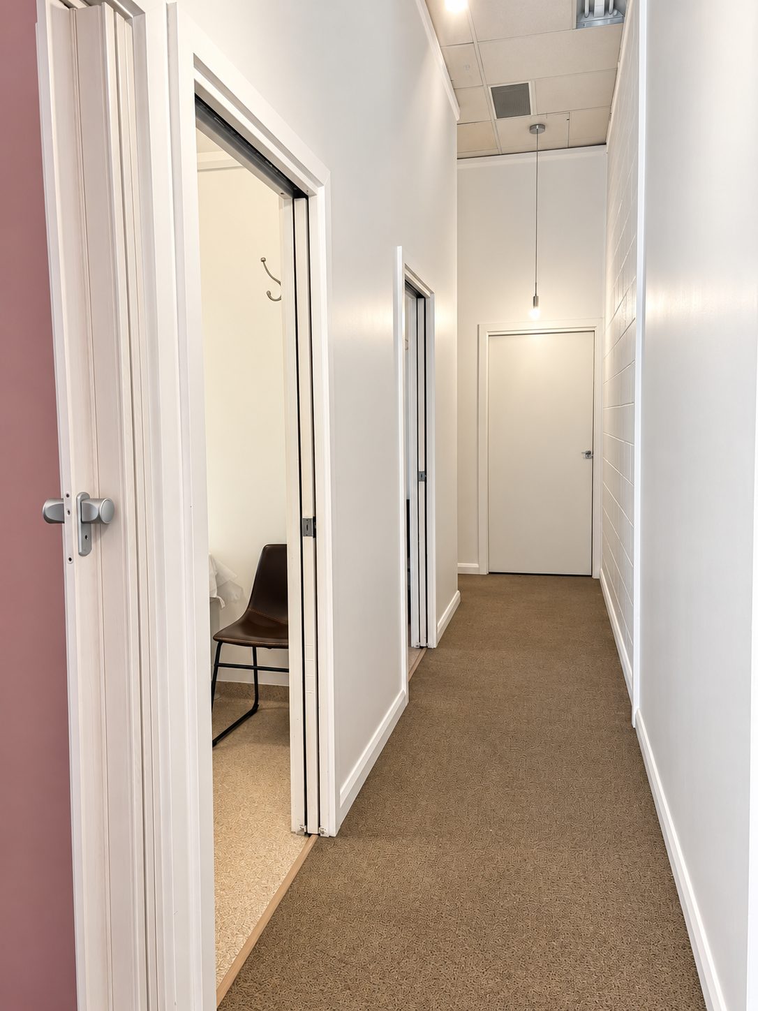 Hallway to the treatment rooms at Elements Face and Body