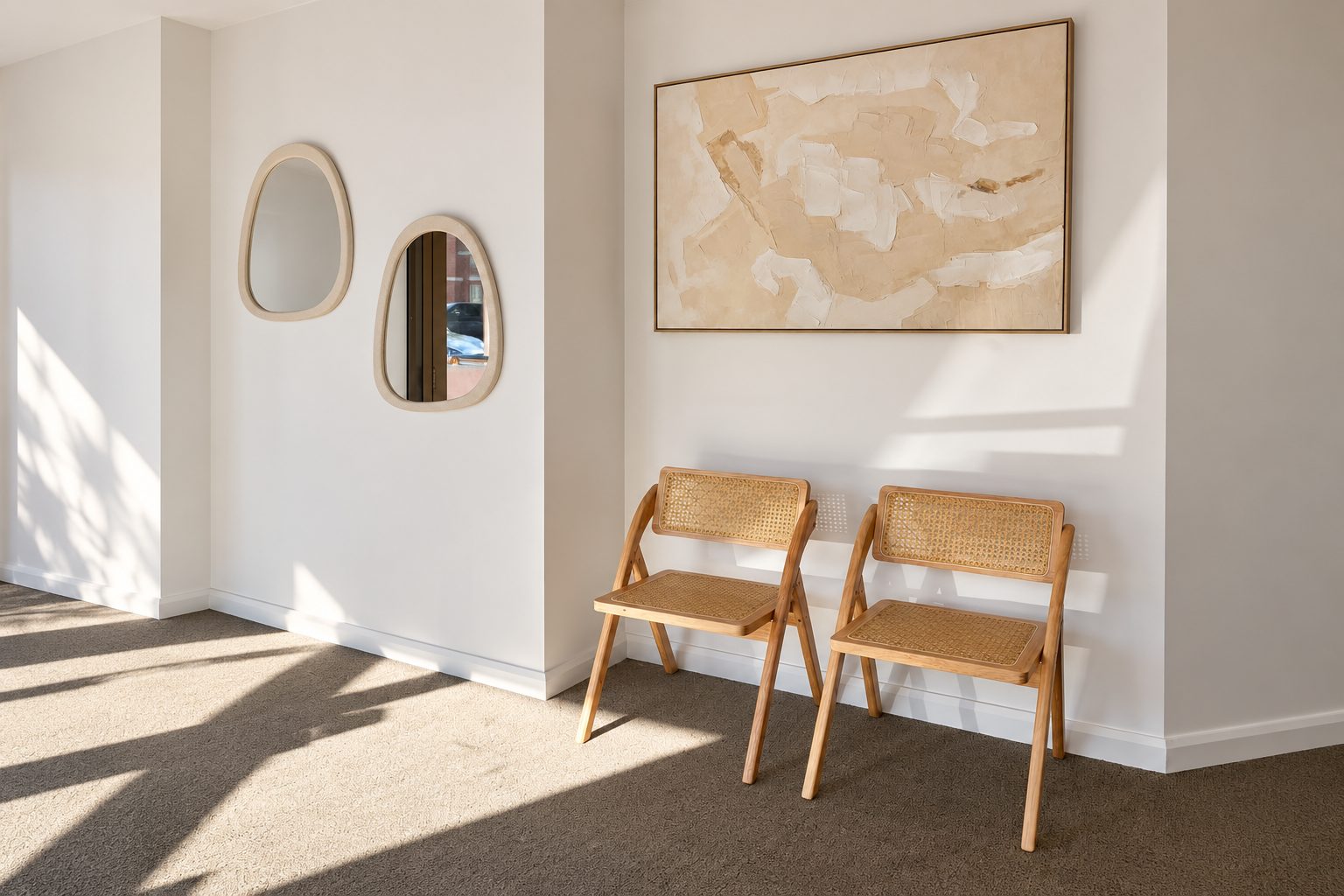 The waiting area at Elements Face and Body, Queanbeyan
